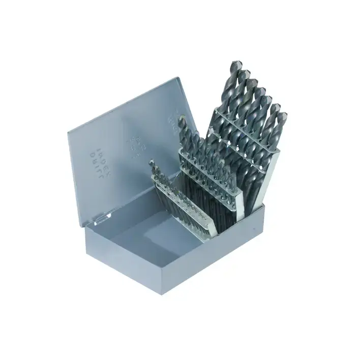 Affordable TTC PRODUCTION A37-HD 1/16" to 1/2" by 64ths 135° Black Oxide High Speed Steel Jobbers Length Drill Set