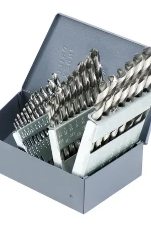 Final Sale PRECISION TWIST DRILL 090162 1/16" to 1/2" by 64ths 118° Bright High Speed Steel Jobbers Length Drill Set