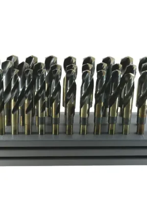 Place Order DRILLCO 1000EF32 Stand 1/2" to 1" by 64ths W/ Drills 135° High Speed Steel Reduced Shank Drill Set