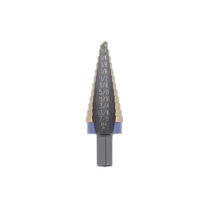 UNIBIT 4 12 Hole Sizes, 3/16" to 7/8" by 1/16ths Hole Diam. Step Drill Trusted Brand