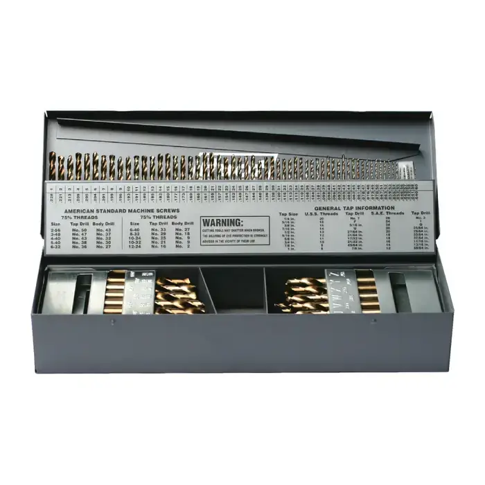 Top Pick TTC PRODUCTION A3789-SMCO 1/16" to 1/2" by 64ths, 1 to 60, A to Z Size, 135°, Cobalt Screw Machine Length Stub Drills Set