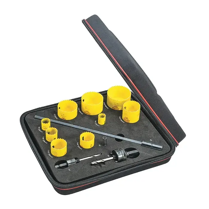 Direct From Factory STARRETT KFC09041-N 9 Pc., 3/4" to 2-1/2" Saw Dia., 1-5/8" Max Cutting Depth Hole Saw Set