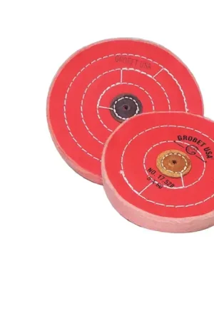 Fan Favorite GROBET 17.529 6" Diameter Orange Muslin Polishing Wheel - Hard Density, Straight Edge Style