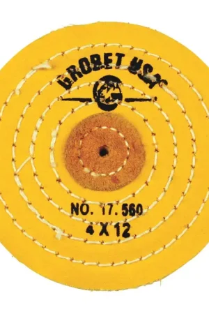 Limited Time GROBET 17.563 5" Diameter Chemkote Muslin Polishing Wheel - Hard Density, Knife Edge Style