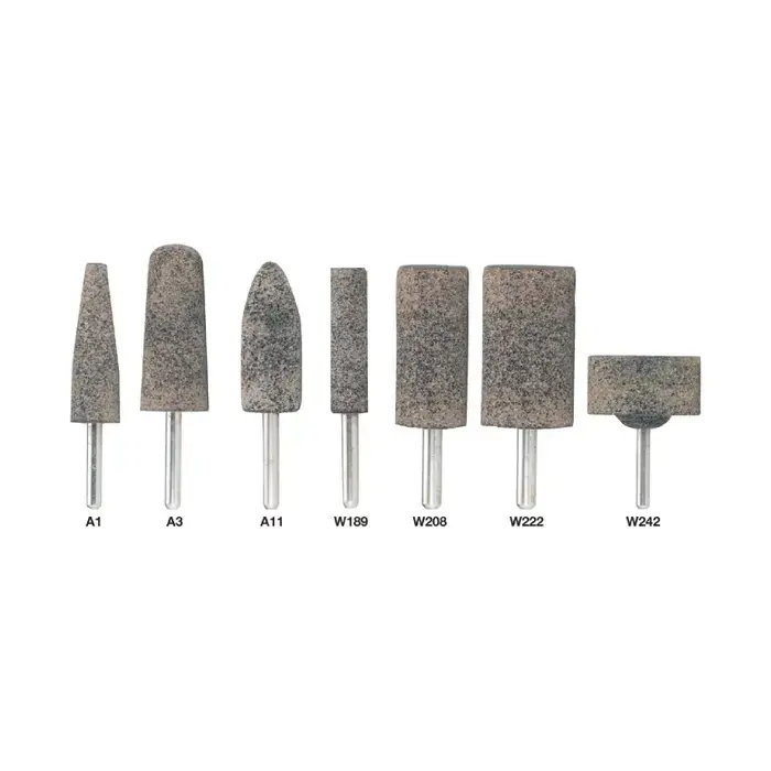 Grab Now TTC PRODUCTION USA MADE 53-502-402 Assorted Point Shape 1/4" Shank Aluminum Oxide Mounted Stone Wheel - Assorted Point Shape