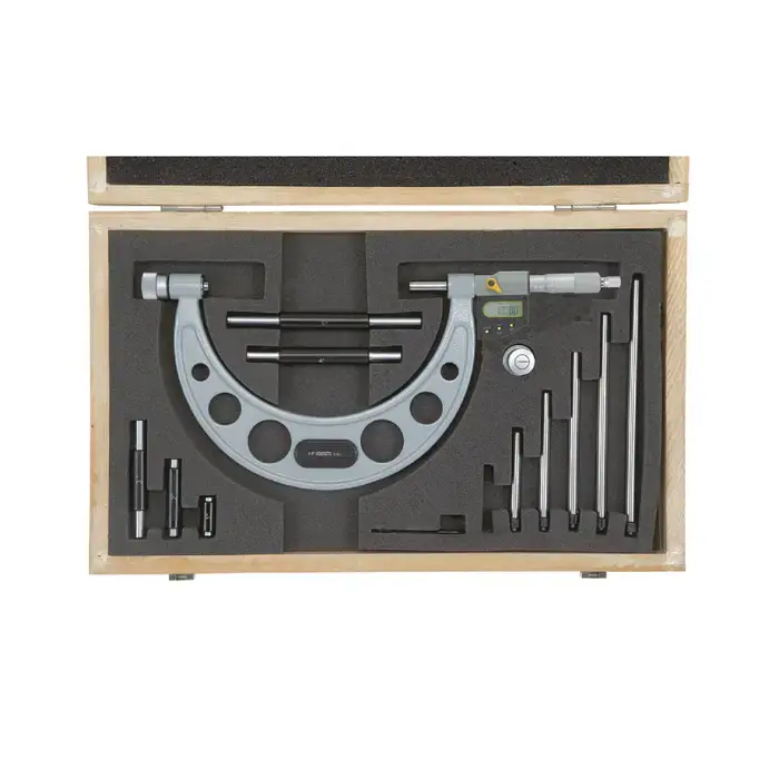 ASIMETO 115-06-1 0 - 6" Range, .0001" Graduation, Ratchet Stop Thimble Interchangeable Anvil Outside Micrometer Secure Checkout