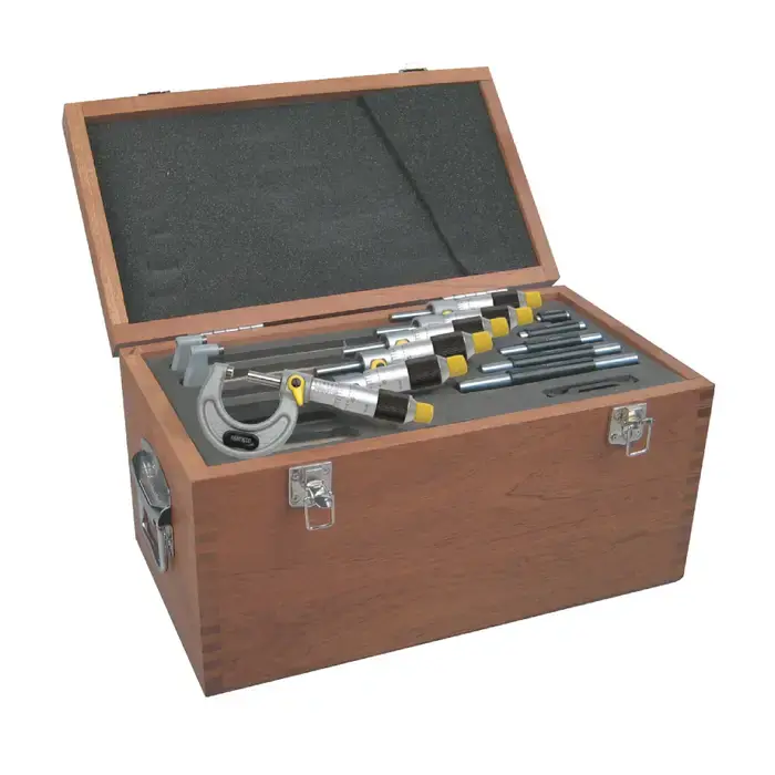 Popular ASIMETO 103-66-7 0 - 6" Range, .0001" Graduation, 6 Piece Outside Micrometer Set