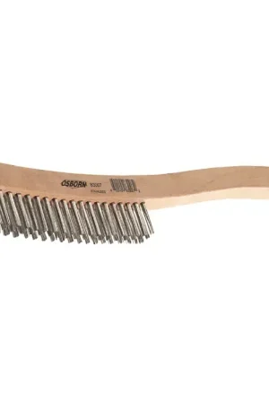 OSBORN 83101 3/4" Width Stainless Steel Straight Wire, Curved Handle Brush - 13-11/16" Overall Length Buy Direct