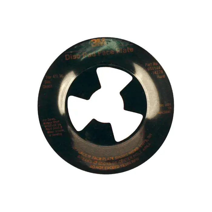3M 51144452064 5" Diameter Face Plate Abrasive Disc Accessory - For Use With Deburring, Finishing, Grinding, Polishing, Surface Preparation Price Drop