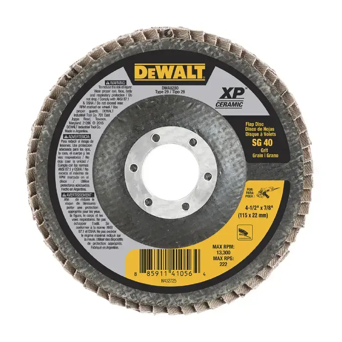 Exclusive Offer DEWALT DWA8281 60 Grit 4-1/2" Diameter Abrasive Flap Disc - Type 29, 7/8" Arbor Hole Diameter