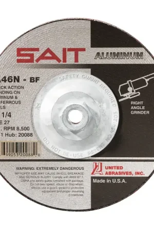 SAIT 20088 7" Aluminum Oxide Grinding Wheel - 5/8"-11 Arbor Hole Direct From Factory