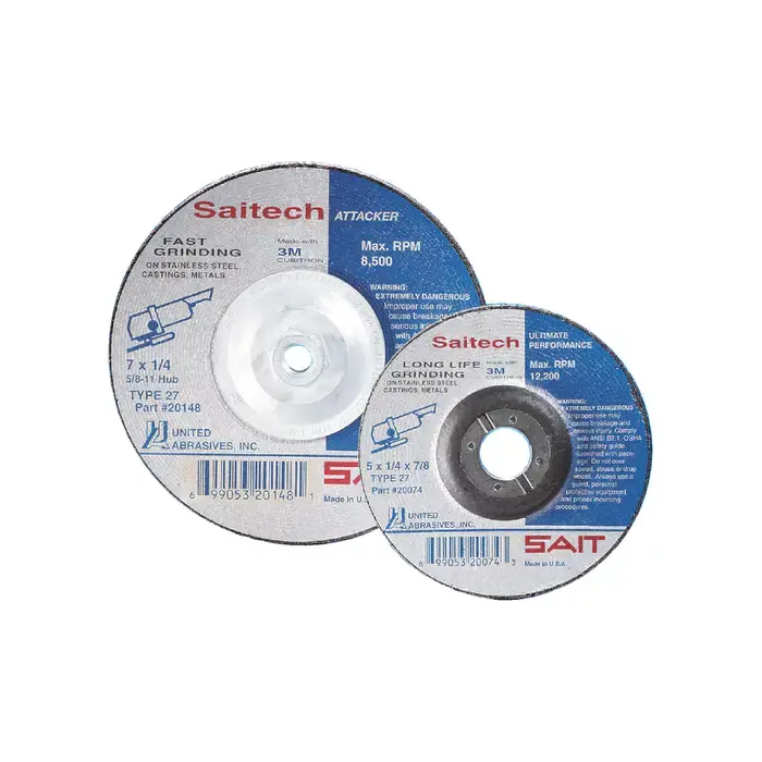 SAIT 20049 9" Ceramic Aluminum Oxide Grinding Wheel - 7/8" Arbor Hole Final Sale