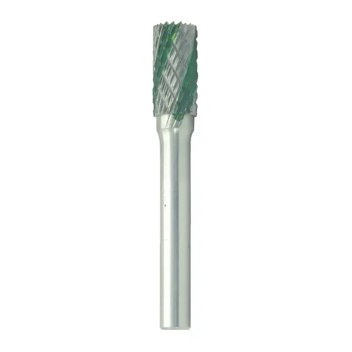 T&O 20-025-014 1/4" Carbide Rotary Bur - Cylindrical-Flat End (With End Cut), Straight Shank, Best for Steel Genuine