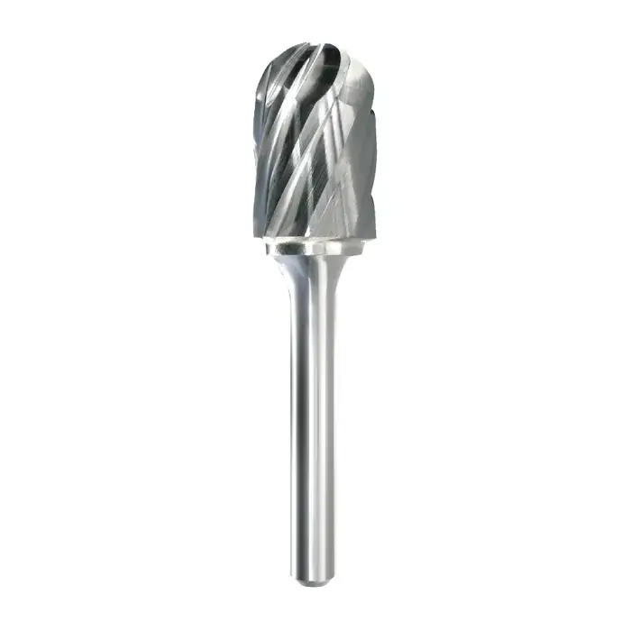 TTC PRODUCTION USA MADE C-1210 3/8" Carbide Rotary Bur - Cylindrical-Radius End, Straight Shank, Best for Non-Ferrous Super Sale