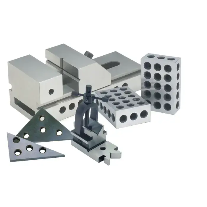 TTC TTC060 3" Screwless Vise, V-Block Set, 1-2-3 Block Set & Angle Plate Set Kit Mega Sale