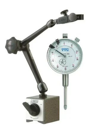 NOGA Magnetic Base & Dial Indicator Set Includes, .001" Graduation, 0 - 1" Range, 0-100 Reading Indicator & Holder Set Instant Buy