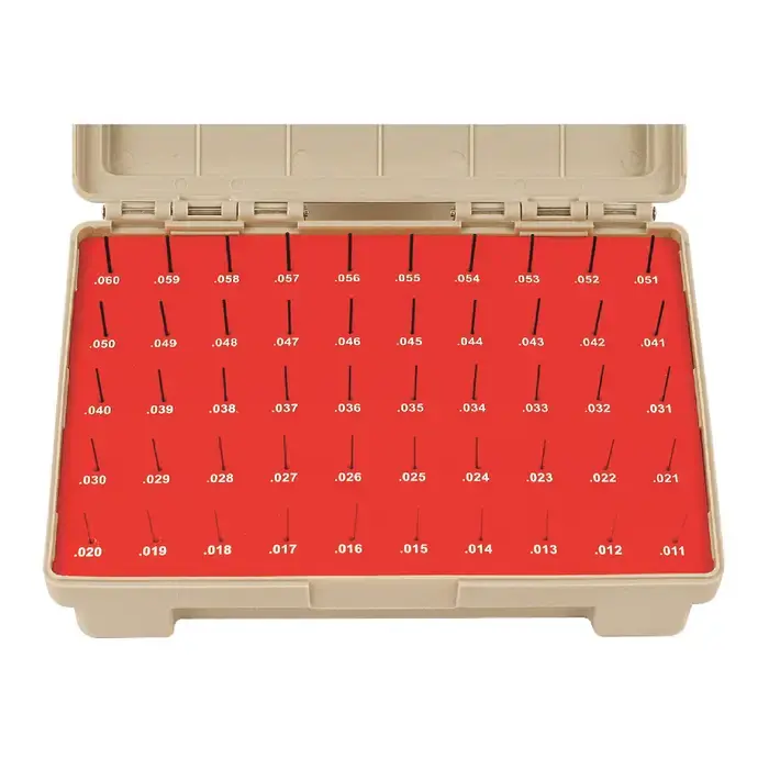 VERMONT GAGE 901200200 .011" thru .060" Range, Minus Tolerance Type, ZZ Class, 50 Piece Pin Gage Set While Supplies Last