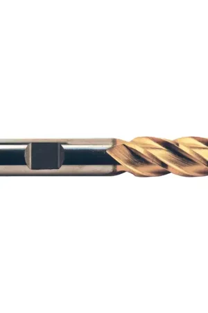 Low Price WELDON 44133 15/32" Size, 1" LOC, 4 Flute, TiN M42 8% Cobalt Square End Mill