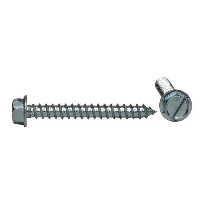 Hot Deal TTC FNA21016 12 Size, 1/2" Length Under Head, Slotted Drive, Slotted Hex Head Sheet Metal Screw