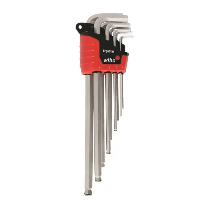 Limited Offer WIHA 66990 1.5mm to 10mm Hex Size, Assorted Long Arm Length, Chrome Finish Ball Key