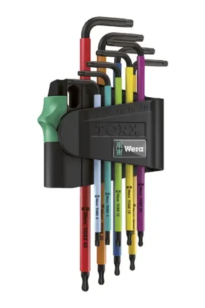 WERA 05073599001 TX 8-TX 40 Size, 76mm-132mm Long Arm Length, Black Oxide Finish Torx Key Today Only