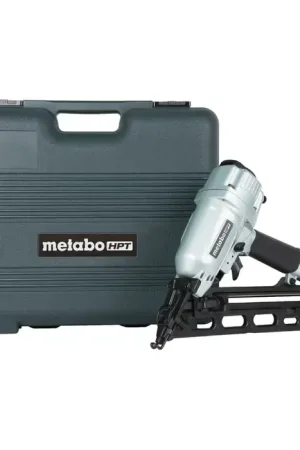 METABO HPT NT65MA4M Finish Nailer Type, 15 GA Gauge Pneumatic Angled Finish Nailer with Air Duster Professional Grade