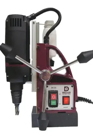 DRILLCO DC35 1/2" to 1-3/8" Hole Capacity, 3/4" Shank Cutter Mount, 450 RPM Magnetic Drill Press Trusted Brand