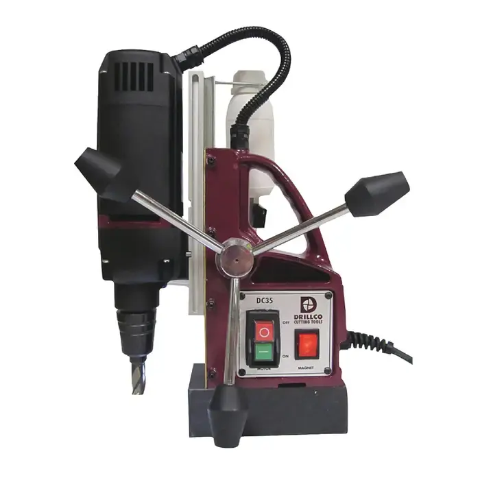 DRILLCO DC35 1/2" to 1-3/8" Hole Capacity, 3/4" Shank Cutter Mount, 450 RPM Magnetic Drill Press Trusted Brand