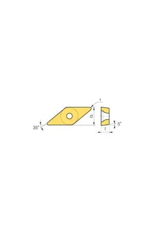 Budget WALTER 5357561 - VBGT221-PF5 WSM30, 35° Diamond, Indexable Carbide Turning / Boring Insert