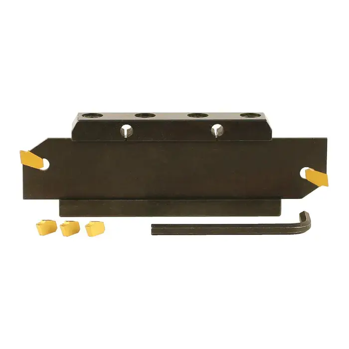 Last Chance TERRA CARBIDE 05-0327-06 - GTN 3 Cut-Off / Parting Set with Blade, Block and Inserts, 0.122" Cutting Width, 3/4" X 3/4", Blade Height 1.024" (26mm)
