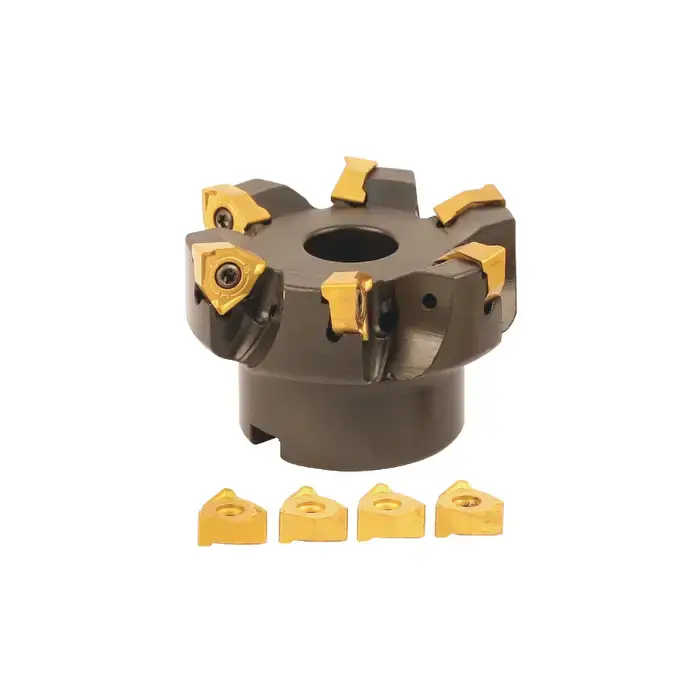 Final Sale AKUMA 09.06.00774 - 4.000" - 90 Degree Square Shouldering Indexable Face Mill Set with Inserts, Right Hand