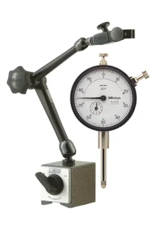 Certified NOGA & MITUTOYO DG-2416 DG61003 Base & 2416S Dial Indicator Includes, .001" Graduation, 0 - 1" Range, 0-100 Reading Indicator & Holder Set