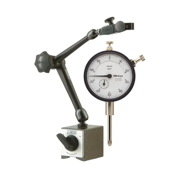 Certified NOGA & MITUTOYO DG-2416 DG61003 Base & 2416S Dial Indicator Includes, .001" Graduation, 0 - 1" Range, 0-100 Reading Indicator & Holder Set