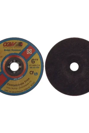 CGW ABRASIVES 45017 6" Diameter White Aluminum Oxide Bonded Cut-Off Wheel - 7/8" Hole Size, 0.045" Wheel Thickness Bargain