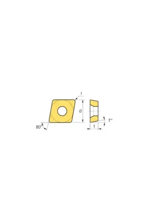 Affordable WALTER 6674469 - CCGW3(2.5)0.5FS-1 WDN10, 80° Diamond, Indexable PCD - Polycrystalline Diamond Turning / Boring Insert
