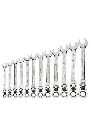 WILLIAMS 1213MRCF 13mm Size, 12 No. of Points, 7-11/16" Overall Length Flex Head Reversible Ratcheting Combination Wrench Don't Miss Out