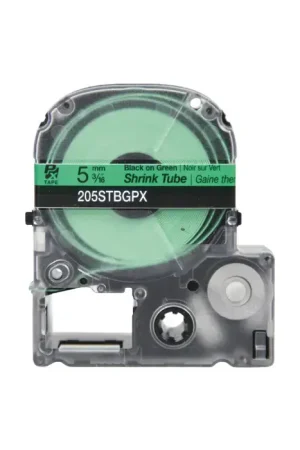 EPSON 205STBGPX 3/16" Width, 96" Length, Green/Black Print Color Labeler Heat Shrink Tube Trending