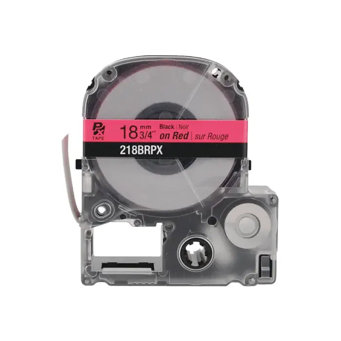 Big Sale EPSON 218BRPX 3/4" Width, 30‘ Length, Red/Black Print Color Labeler Tape