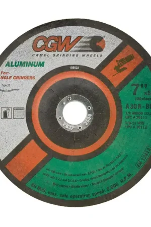 Trusted Brand CGW ABRASIVES 36112 7" Diameter Surface Grinding Wheel - 5/8-11" Hole Size, A30N Wheel Hardness