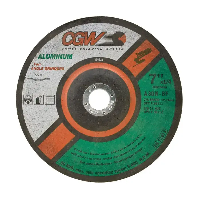 Trusted Brand CGW ABRASIVES 36112 7" Diameter Surface Grinding Wheel - 5/8-11" Hole Size, A30N Wheel Hardness