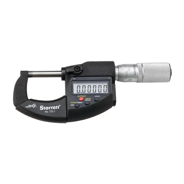 STARRETT 733.1XFLZ-2 1 - 2" (25 - 50mm) Range, .0001" Graduation Flat End Spindle Outside Micrometer Save Now