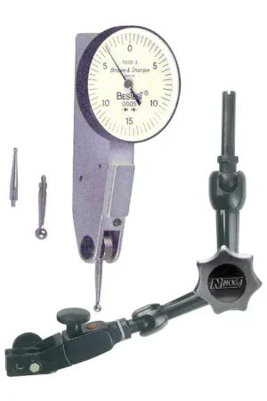 Special Discount NOGA & TESA BROWN & SHARPE NF-70303 Noga FlexHolder & BesTest White Face Test Indicator Includes, .0005" Graduation, .030" Range, 0-15-0 Reading Indicator & Holder Set