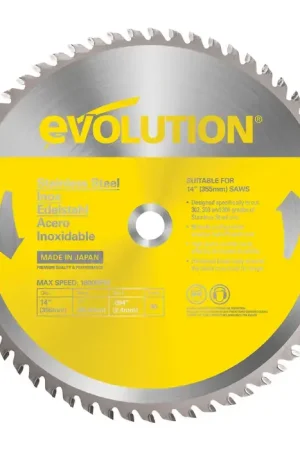 Same Day Shipping EVOLUTION 14BLADESSN 14" Diameter, 90 Teeth Stainless Steel Circular Saw