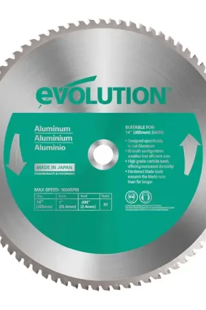 EVOLUTION 14BLADEAL 14" Diameter, 80 Teeth Aluminum Circular Saw Authentic