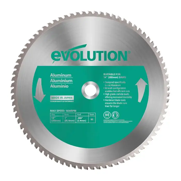 EVOLUTION 14BLADEAL 14" Diameter, 80 Teeth Aluminum Circular Saw Authentic