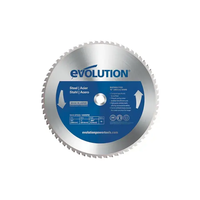 EVOLUTION 15BLADEST 15" Diameter, 70 Teeth Mild Steel Circular Saw Top Pick
