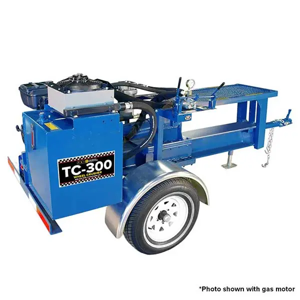 New Release TSI TC-300 EP Wheel Crusher (Electric Power) Salvage and Recycling Equipment