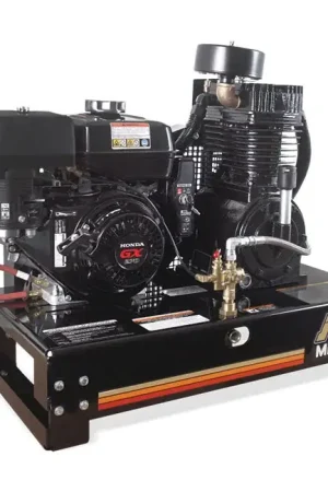 While Supplies Last Mi-T-M AM2-SH09-B - Gasoline Base-Mount Two Stage Air Compressor