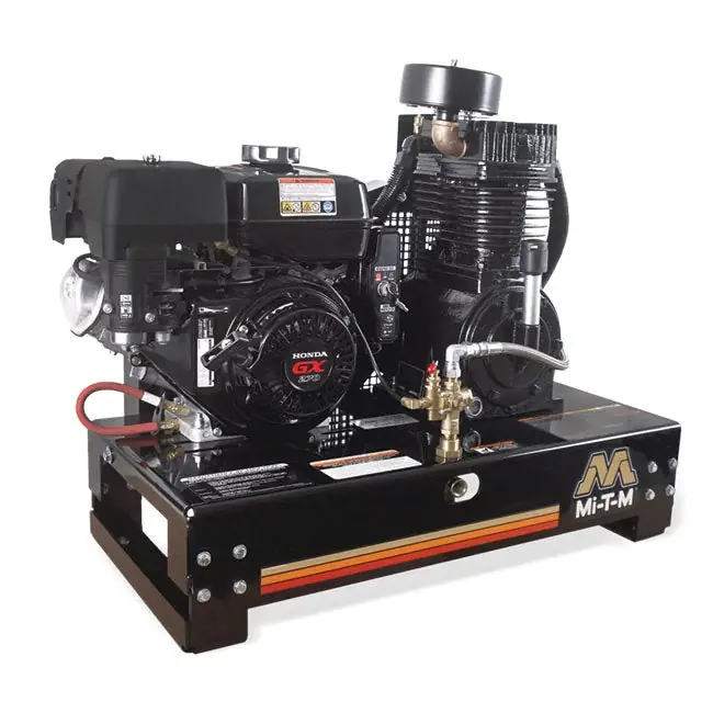 While Supplies Last Mi-T-M AM2-SH09-B - Gasoline Base-Mount Two Stage Air Compressor