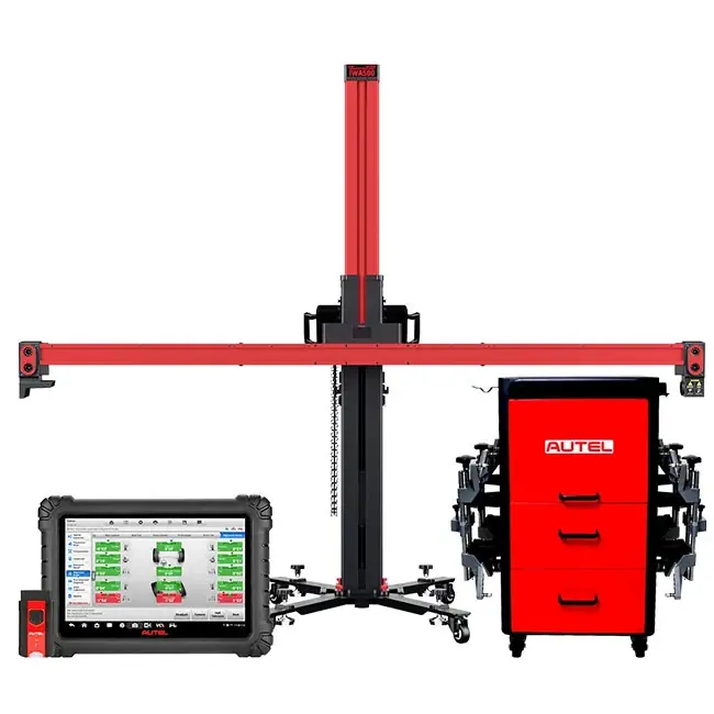 Latest Autel MaxiAlign IWA500ACT Wheel Alignment System with Tablet and Storage Cabinet